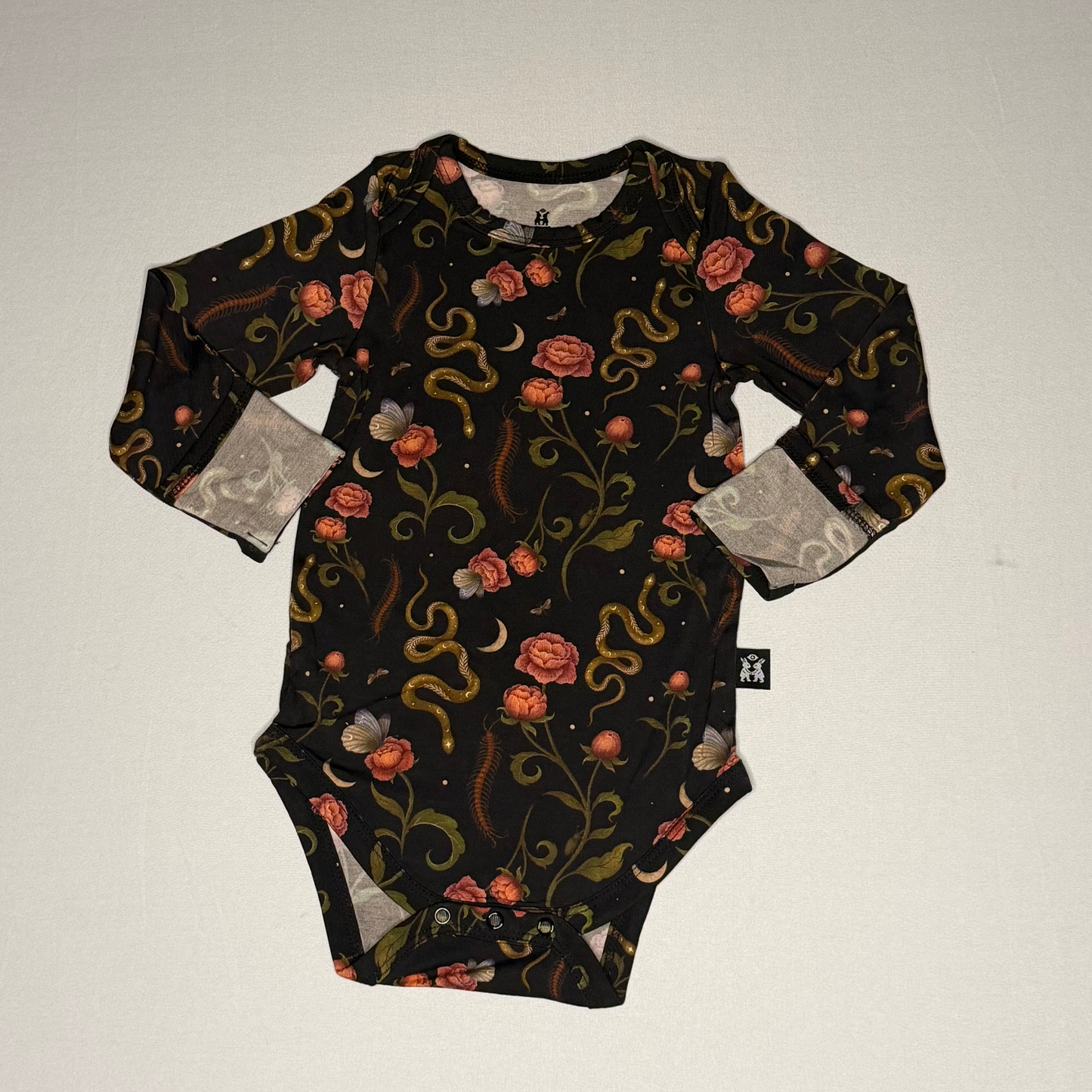 Long Sleeve Bamboo Onesie - Serpentine Pink