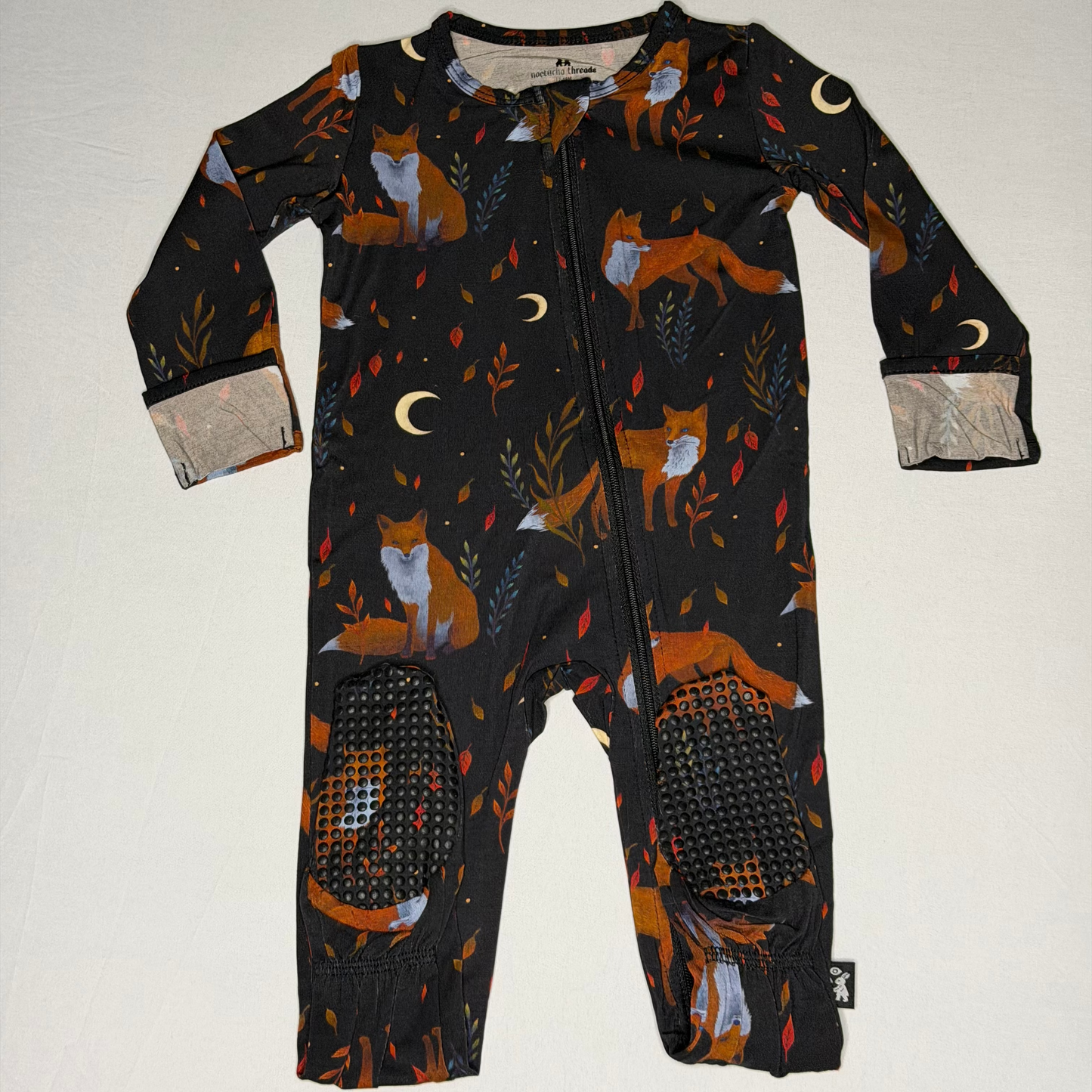 Two-Way Zipper Bamboo Footie Pajama - Fox